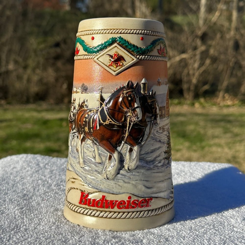 Budweiser Holiday Mug - American Homestead w/ Box - 1996
